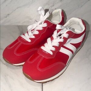 Women’s Red and White Sneakers